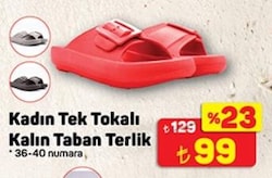 Juno Tek Tokalı Kalın Taban Kadın Terlik Siyah