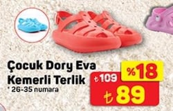 Juno Dory Eva Kemerli Çocuk Terlik Kırmızı