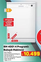 Seg SBM 4001 4 Programlı Bulaşık Makinesi