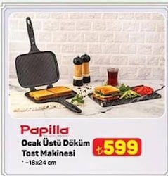 Papilla Ocak Üstü Döküm Tost Makinesi 18x24 cm 