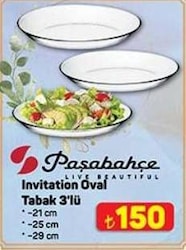 Paşabahçe Invitation 96501 3'lü Kayık Tabak