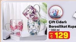 Çift Cidarlı Borosilikat Kupa 350 ml 