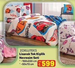 Zorluteks Lisanslı Tek Kişilik Nevresim Seti 160x220 cm 50x70 cm 