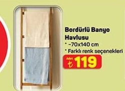Bordürlü Banyo Havlusu 70x140 cm 