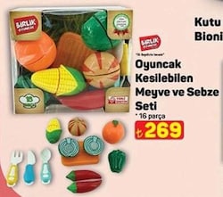 Birlik Oyuncak 16 Parça Kesilebilen Sebze ve Meyve Seti