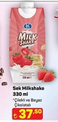 Sek Çilekli ve Beyaz Çikolatalı Milkshake 330 ml