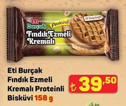 Eti Burçak Fındık Ezmeli Kremalı Proteinli Bisküvi 158 gr