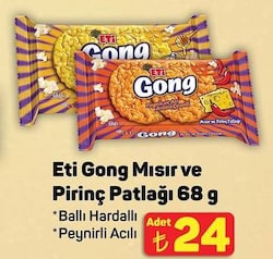 Eti Gong Ballı Hardallı 68 gr Mısır ve Pirinç Patlağı