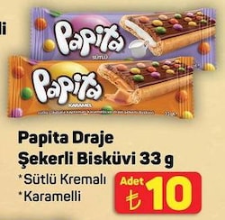 Şölen Papita Sütlü Çikolata Kaplı Karamelli Bisküvi 33 gr