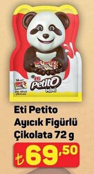 Eti Petito Ayıcık Figürlü Sütlü Çikolata 72 G