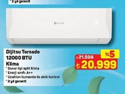 Dijitsu TORNADO12000I A++ 12000 BTU Inverter Duvar Tipi Klima