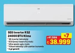 Seg R32 A++ 24000 BTU Inverter Duvar Tipi Klima