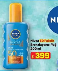 Nivea Sun Koruma ve Bronzluk 200 ml 50 Faktör Bronzlaştırıcı Krem