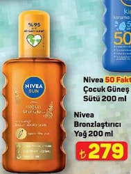 Nivea Sun Karoten Yoğun 200 ml 6 Faktör Bronzlaştırıcı Yağ