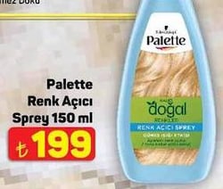 Palette Kalıcı Doğal Renkler 150 ml Renk Açıcı Sprey