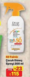 Dear Body 200 ml 50 Faktör Sprey Çocuk Güneş Kremi