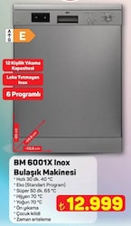 Seg BM 6001X 6 Programlı Bulaşık Makinesi