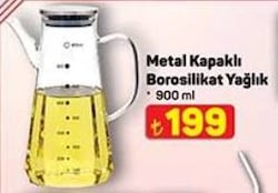 Metal Kapaklı Borosilikat Yağlık 900 ml