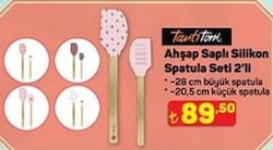 Tantitoni Ahşap Saplı Silikon Spatula Seti 2'li