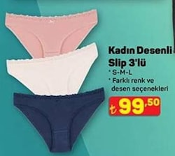 Desenli Slip 3'lü 