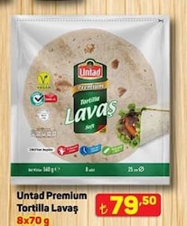 Untad Tam Buğday Unlu Lavaş 8x70 G