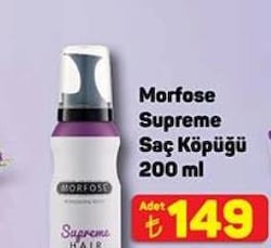 Morfose Supreme Saç Köpüğü 200 ml - Nemlendirme