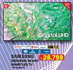 Samsung 55DU8100 4K Ultra HD 55' 140 Ekran Uydu Alıcılı Smart LED TV