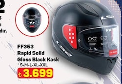 LS2 Rapid Siyah Full Face Motor Kaskı
