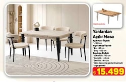 Sweet Home Masa Sandalye Yakamoz Yanlardan Açılır Masa 4 Adet Gözde Sandalye Takımı Sidon