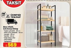 Bino 4 Katlı Çok Amaçlı Ahşap Raf