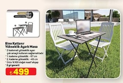 Bino Katlanabilir Yükseklik Ayarlı Kamp Piknik Masası