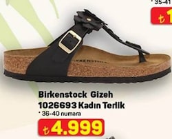Birkenstock Gizeh Flower Embellishment 1026693 Kadın Terlik Siyah