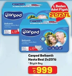 Canped Belbantlı Hasta Bezi Büyük 23'lü x2
