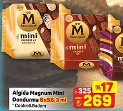 Algida Cookie&Badem Magnum Mini Dondurma 6x56,3 ml 