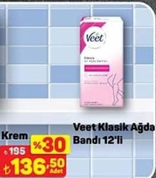 Veet Klasik Ağda Bandı 12'li