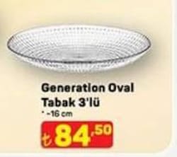 Paşabahçe Generation Oval Tabak 3'lü