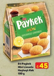 Eti Paykek Mini Limonlu Haşhaşlı Kek 150 g 