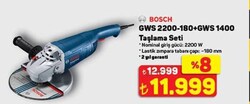 Bosch GWS 2200-180 + GWS 1400 Taşlama Seti