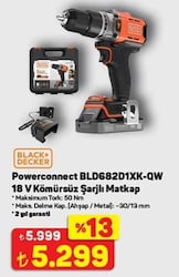 Black+Decker Powerconnect BLD682D1XK-QW 18 V Kömürsüz Şarjlı Matkap