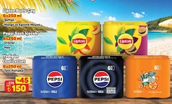 Lipton Buzlu Çay/Pepsi Gazlı İçecek/Yedigün Özel Lezzet Çeşitleri 6x250 ml