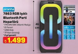Piranha 7863 RGB Işıklı Bluetooth Parti Hoparlörü