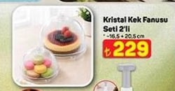 Vip Ahmet Kristal Kek Fanusu Seti 2'li