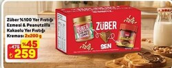 Züber %100 Yer Fıstığı Ezmesi&Peanutzilla Kakaolu Yer Fıstığı Kreması 2x200 g 