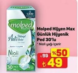 Molped Hijyen Max Günlük Hijyen Ped 30'lu