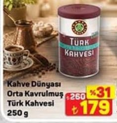 Kahve Dünyası Orta Kavrulmuş Türk Kahvesi 250 g