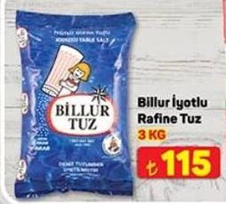 Billur iyotlu Rafine Tuz 3 kg
