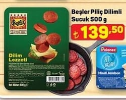 Beşler Piliç Dilimli Sucuk 500 g