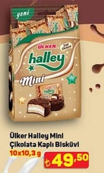 Ülker Halley Mini Çikolata Kaplı Bisküvi 10x10.3 g 