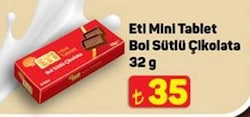 Eti Mini Tablet Bol Sütlü Çikolata 32 g