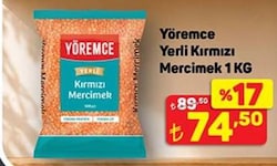 Yöremce Yerli Kırmızı Mercimek 1 kg
